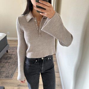 Mango Polo-neck sweater with flared sleeves